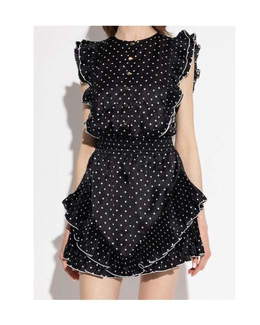 Self-Portrait Black Polka-Dot Mini Dress