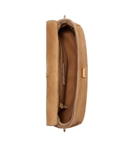Tory Burch Brown Flap Logo Shoulder Bag