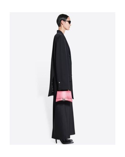 Balenciaga Pink Hourglass S Embossed Shoulder Bag