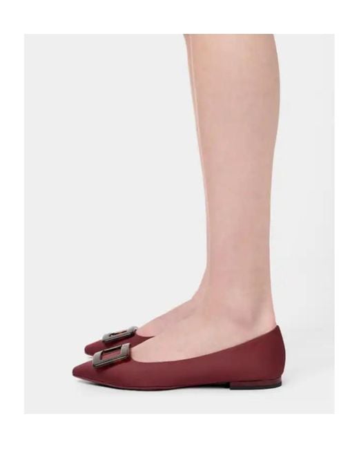 Roger Vivier Red Pointed Toe Flat Shoes