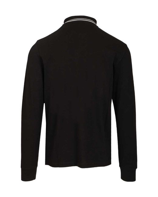 Stone Island Black Long Sleeve Polo Shirt for men