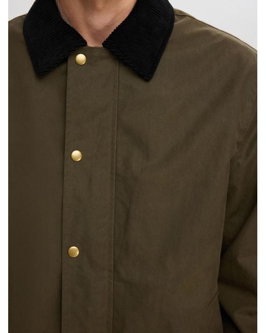 SELECTED Green Lapel Long Sleeve Casual Jacket for men