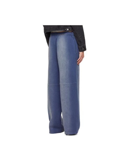 Alexander Wang Blue Allover Hotfix Mid-Rise Sweatpants