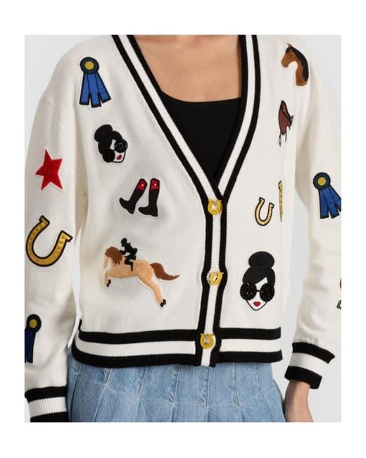 Alice + Olivia White Bradley Cardigan