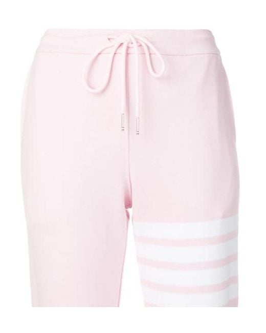 Thom Browne Pink Engineered 4-Bar Loopback Sweatpants