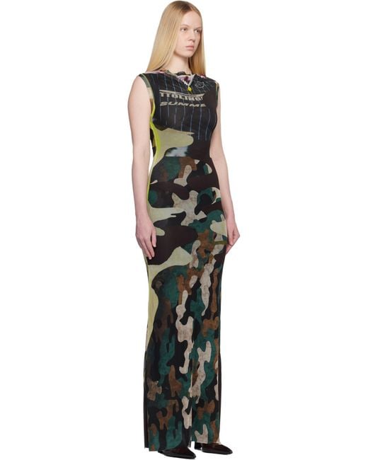 OTTOLINGER Black Printed Mesh Long Dress