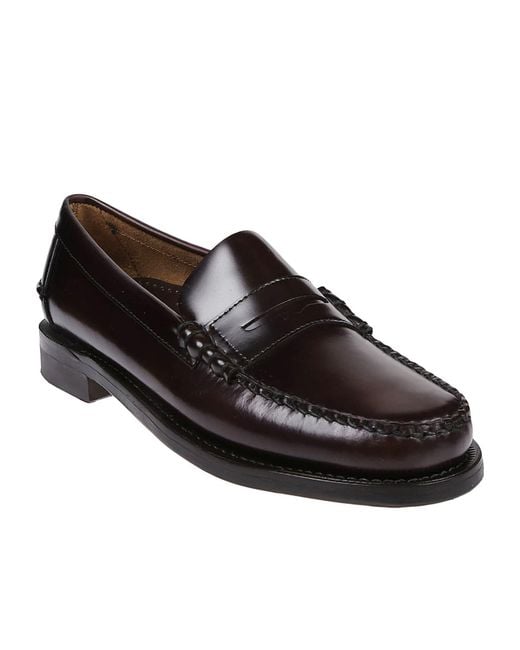 Sebago Black Round Head Loafer Shoes for men