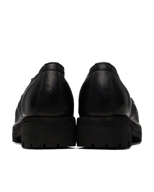 Guidi Black Square-Toed Lace-Up Casual Shoes for men