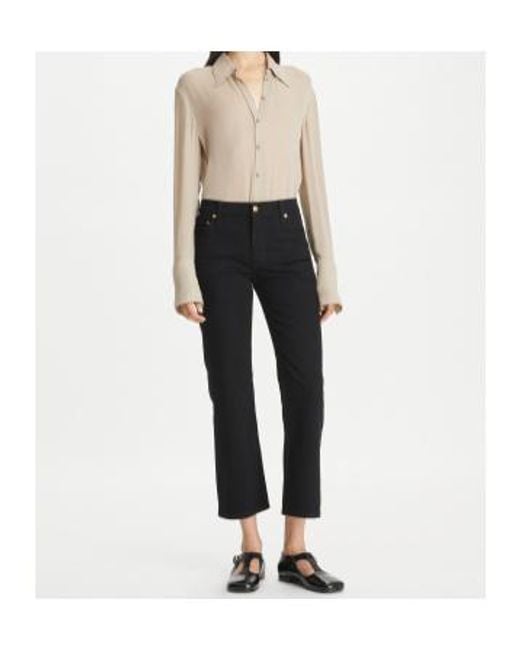 Tory Burch Black Cropped Kick Flared Jeans