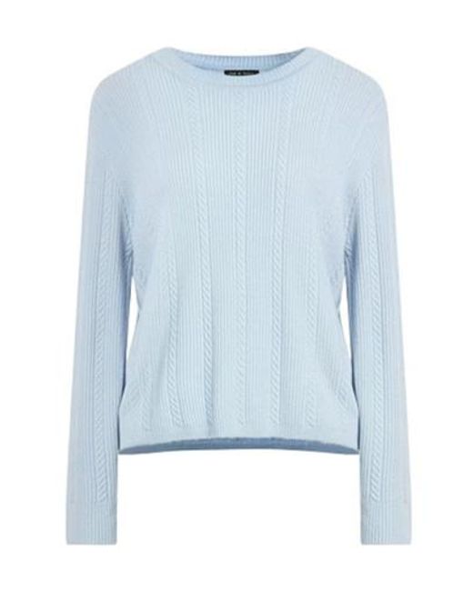 Rag & Bone Blue Solid Cashmere Knit Top