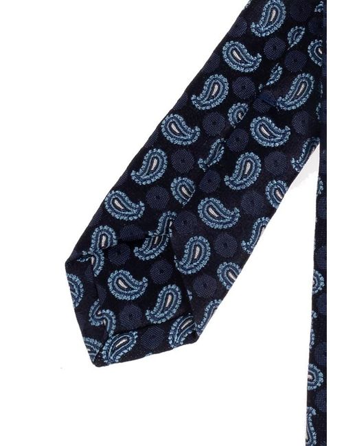 Etro Blue Jacquard Pointed-Tip Tie for men