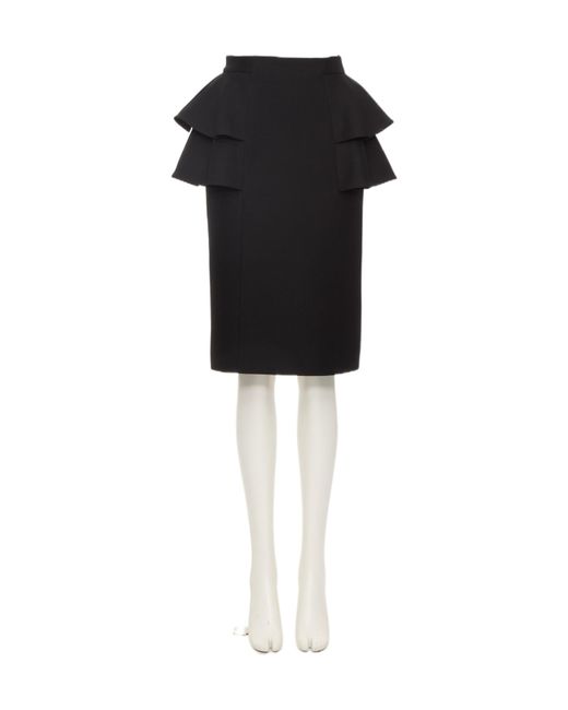 Valentino Black High-Waisted Ruffled Skirt