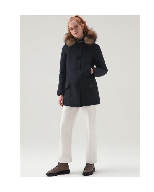 Woolrich Black Arctic Hooded Buttoned Jacket