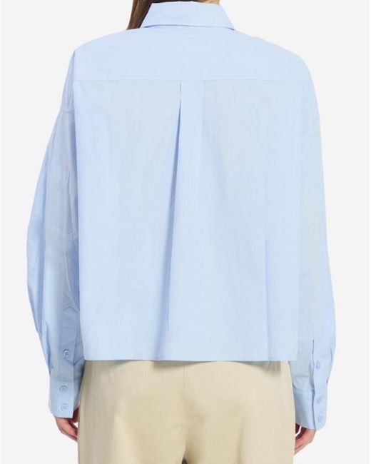 Frankie Shop Blue Arlen Cotton Boxy Shirt