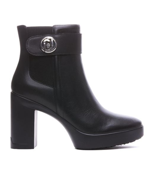 Liu Jo Black 100Mm Leather Boots