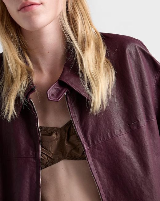 Prada Purple Nappa Leather Jacket