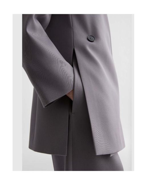 Jil Sander Gray Gabardine Double Breasted Blazer