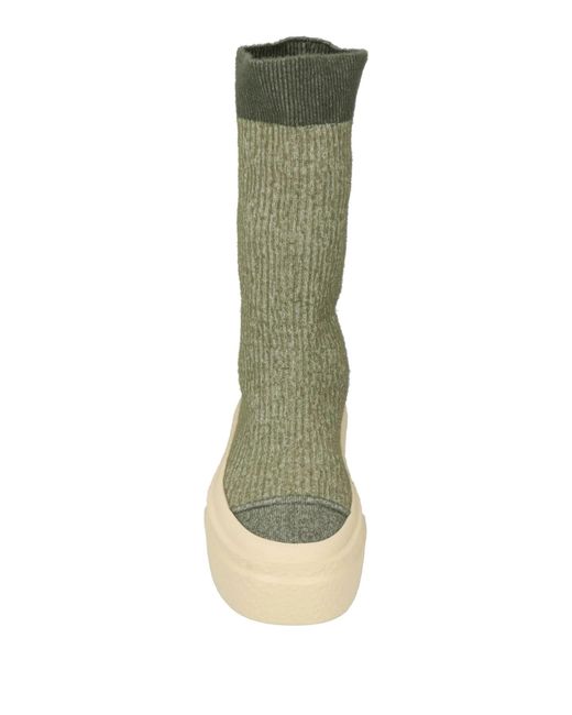 MM6 by Maison Margiela Green Solid Color Platform Boots