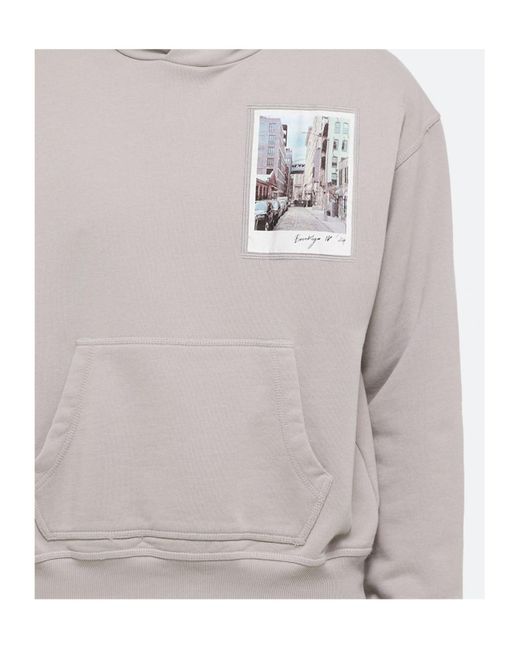 Helmut Lang Gray Postcard Hoodie for men