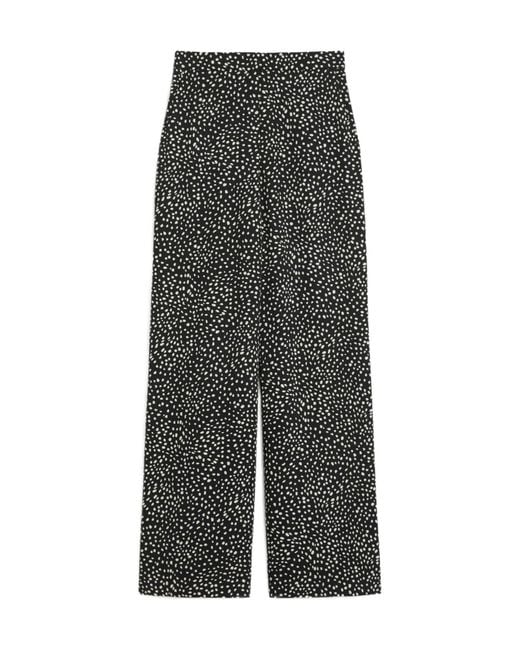 Max Mara Gray Studio Fresco Printed Wide Leg Trousers