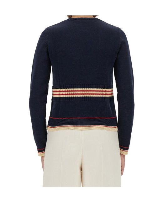 Valentino Blue Cherry Patterned Crewneck Jumper