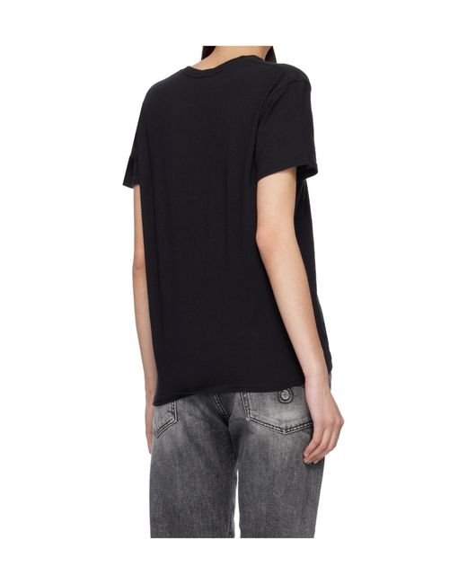 R13 Black Flaming Heart Crew Neck Short Sleeve T-Shirt for men