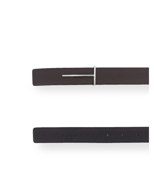 Tom Ford White T-Buckle Belt for men