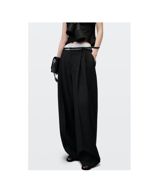 Alexander Wang Black Mid-Rise Layered Boxer Tailored Pant