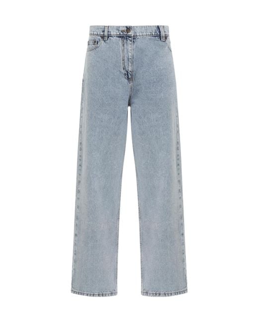 Magda Butrym Blue Loose Leg Denim Jeans
