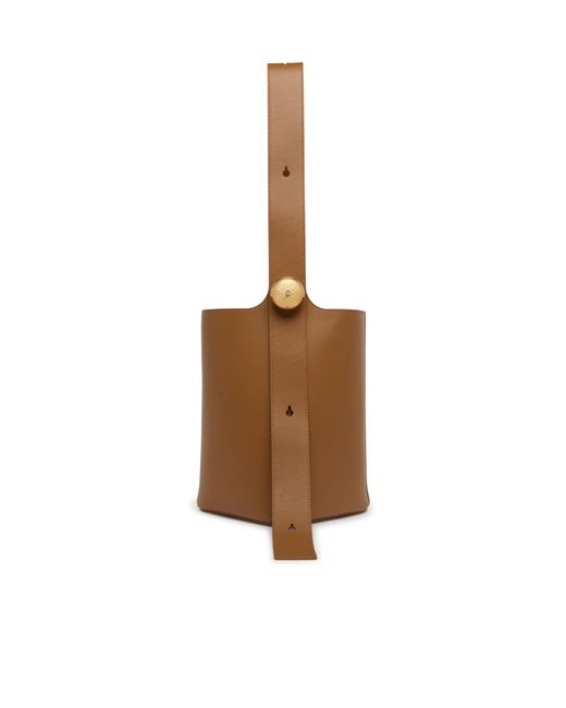 Loewe Brown Pebble Bucket Shoulder Bag