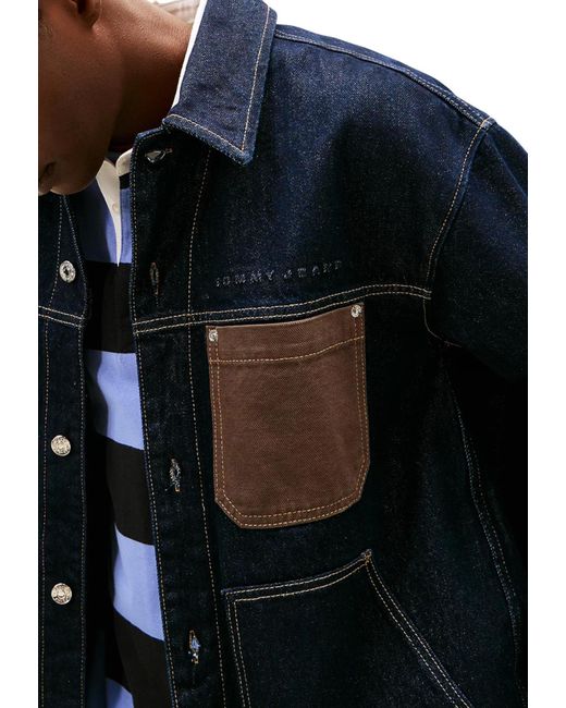 Tommy Hilfiger Blue Relaxed Denim Chore Jacket for men