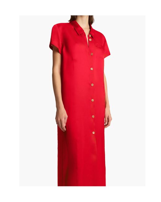 Khaite Red Effy Short-Sleeved Dress