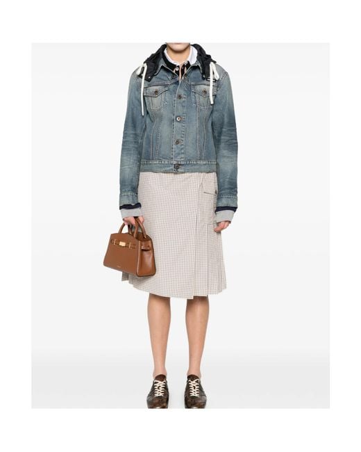 Miu Miu Blue Hooded Denim Jacket