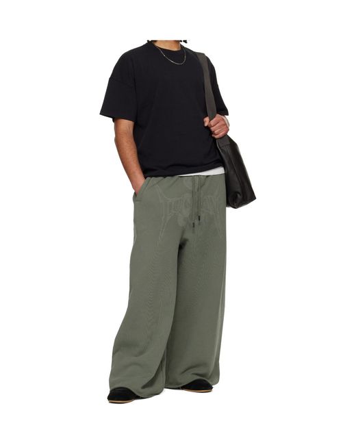 Lu'u Dan Green Bontan Drawstring Sweatpants for men