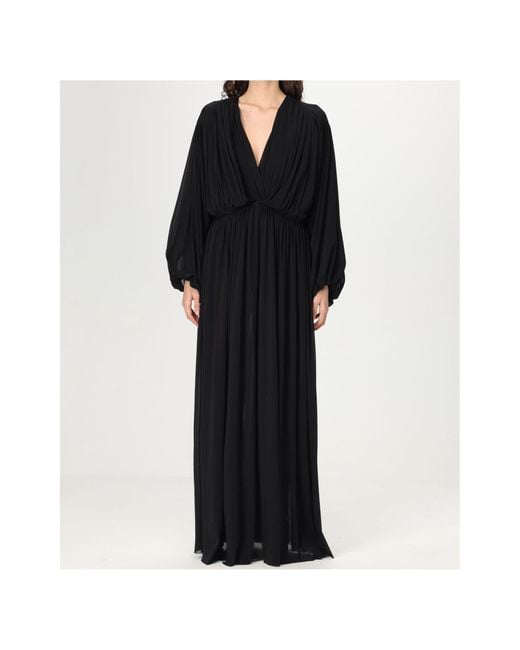 Philosophy Di Lorenzo Serafini Black Long V-Neck Dress