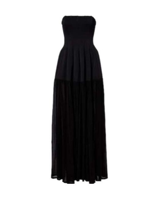 Jonathan Simkhai Black Strapless Tulle Maxi Dress