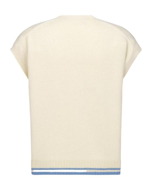 Dior White Homme Logo Embroidered V-Neck Vest for men