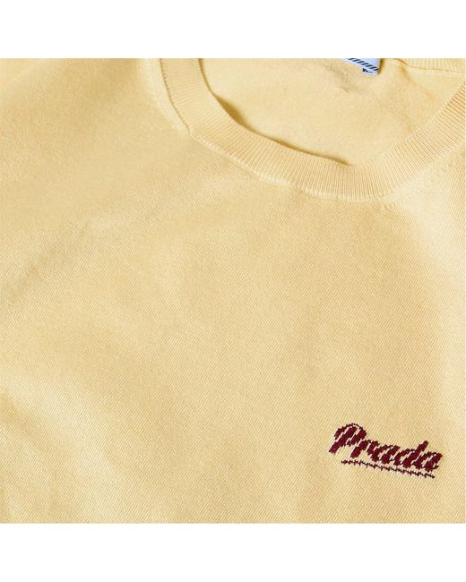 Prada Yellow Short-Sleeved Knit Top