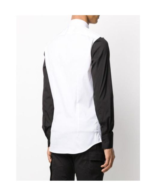 Neil Barrett White Long-Sleeved Lapel Shirt for men