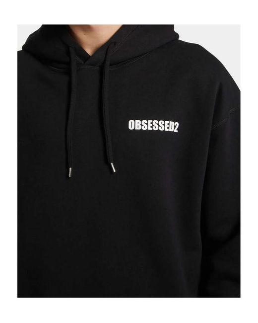 DSquared² Black Logo-Printed Drawstring Hoodie for men