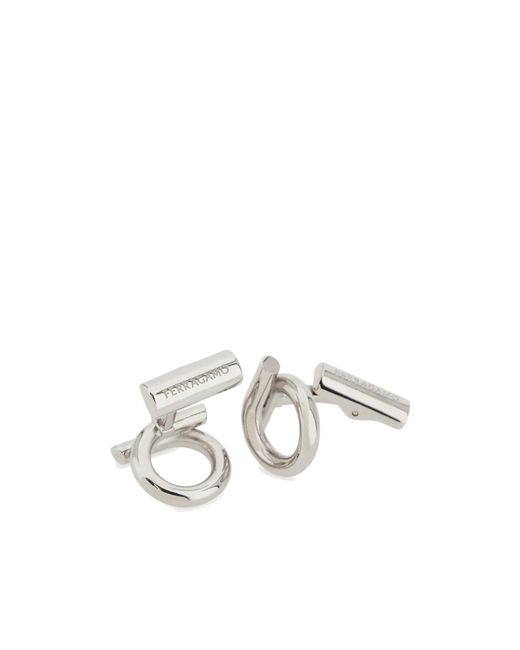 Ferragamo White Ferragamo Gancini Cufflinks for men