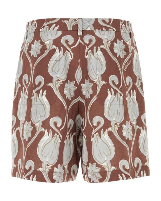 Valentino Multicolor Floral Patterned Logo Printed Shorts for men