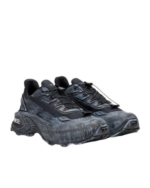 DIESEL Blue D-Cage Low-Top Runner Sneakers for men