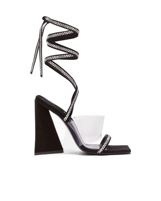 The Attico White Open-Toed High-Heeled Sandals