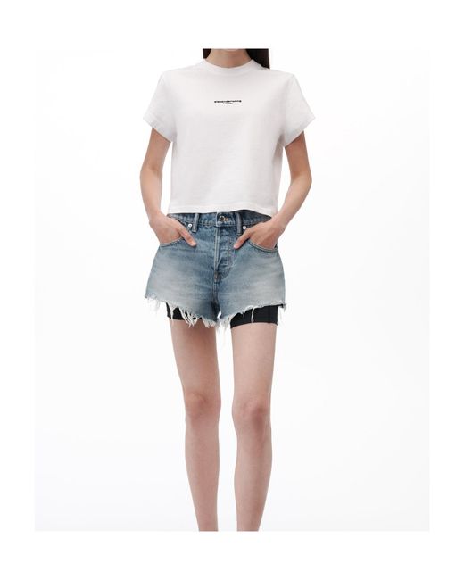 Alexander Wang White Shrunken Logo T-Shirt