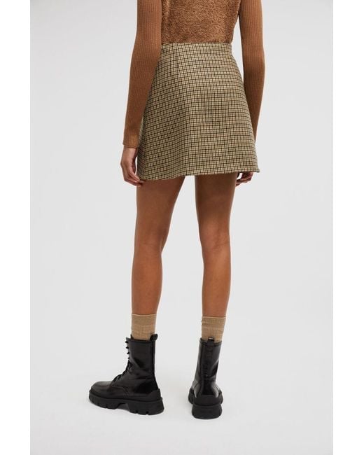 Moncler Natural Checkered Skirt