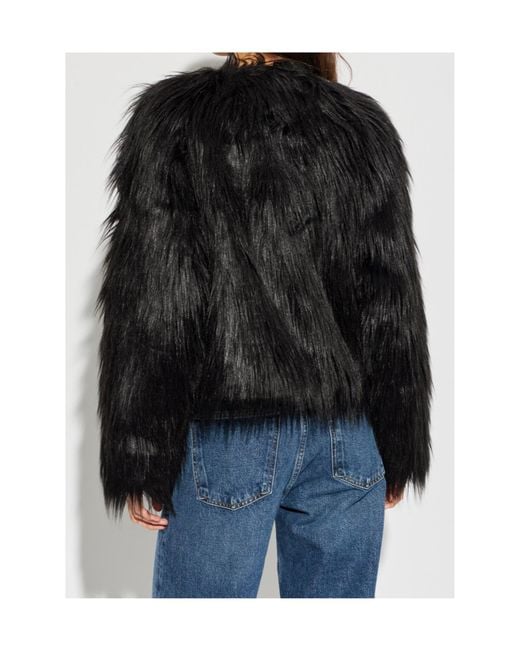 Stand Studio Black Eilish Faux Fur Jacket