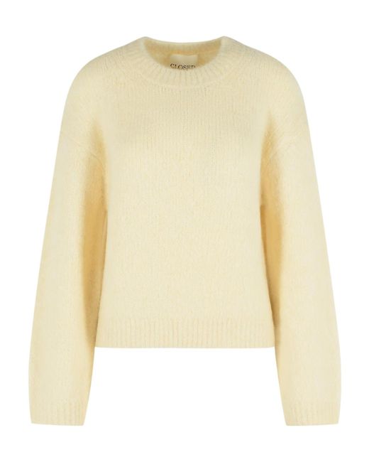 Closed Yellow Round Neck Jumper