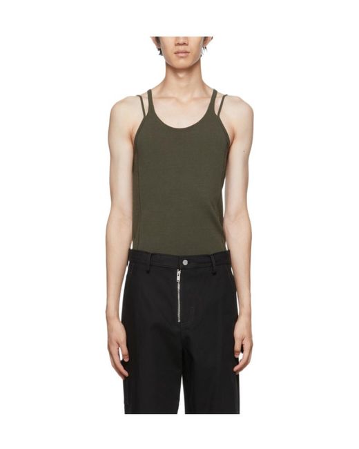 Dion Lee Black Density Double-Strap Tank Top for men