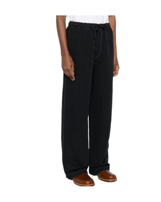 Studio Nicholson Black Drawstring Casual Pants